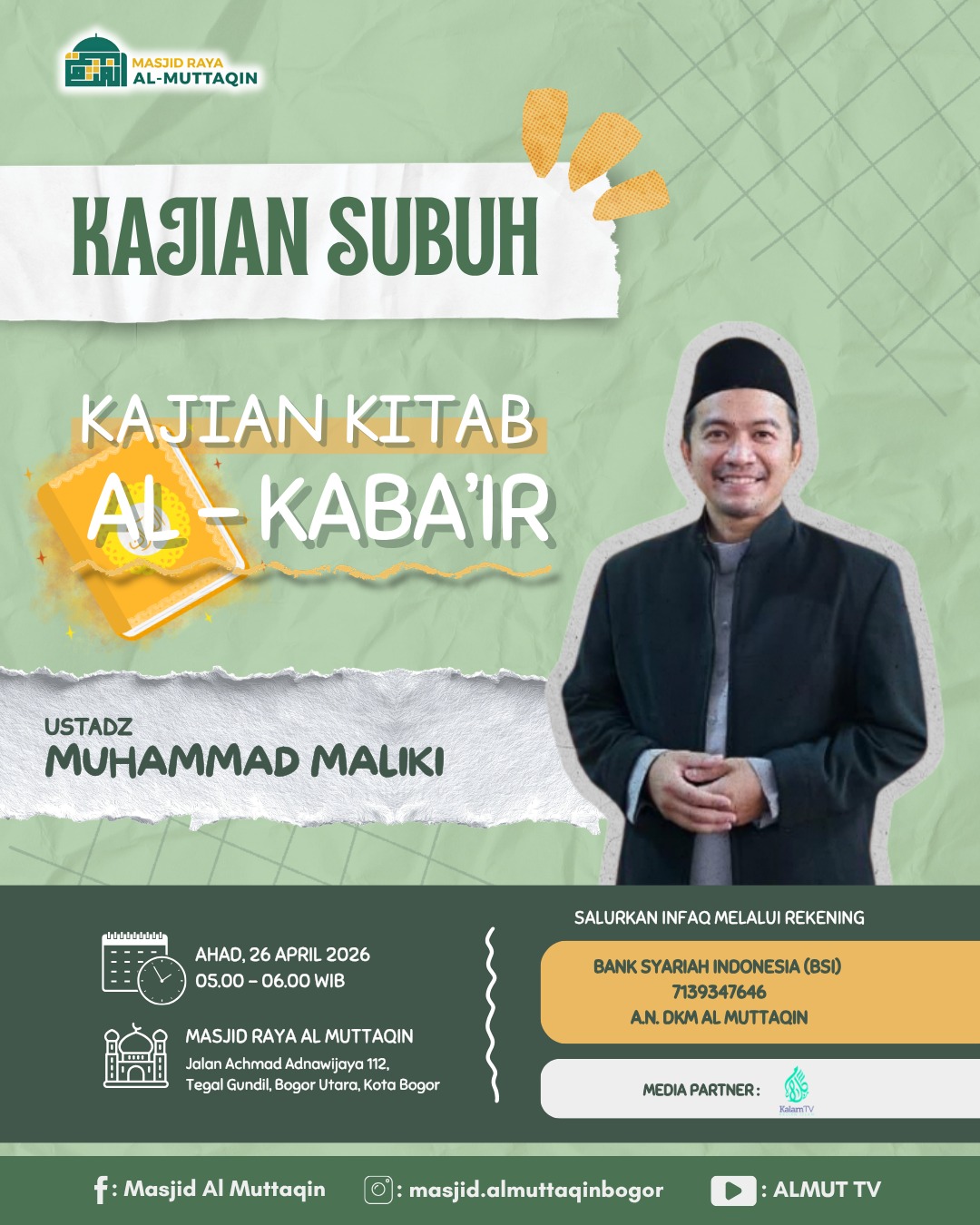 Kajian Ahad Subuh Masjid Al Muttaqin : Kajian Kitab Al Kaba'ir
